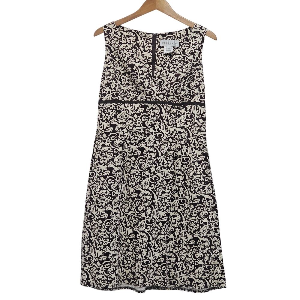 Prophecy Floral Scroll Knee Length Sleeveless V-Neck Sheath Size 10 Cottagecore
